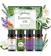 yethious 4 Pack Lavender Jasmine Vanilla Eucalyptus Essential Oil Set Vanilla Essential Oil for D...