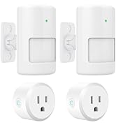 Wothfav Motion Sensor Light Switch with Outlet, 2 Pack, PIR Infrared Motion Sensor Switch with 3 ...