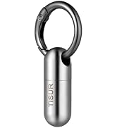 TISUR Micro Keychain Pill Holder, Titanium Pill Case Waterproof Pill Container, Portable Tiny Pil...