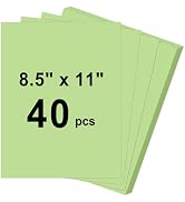 40 Sheets Cardstock 8.5x11, 65lb Light Green Card Stock, Construction Paper, 180gsm Thick Printer...