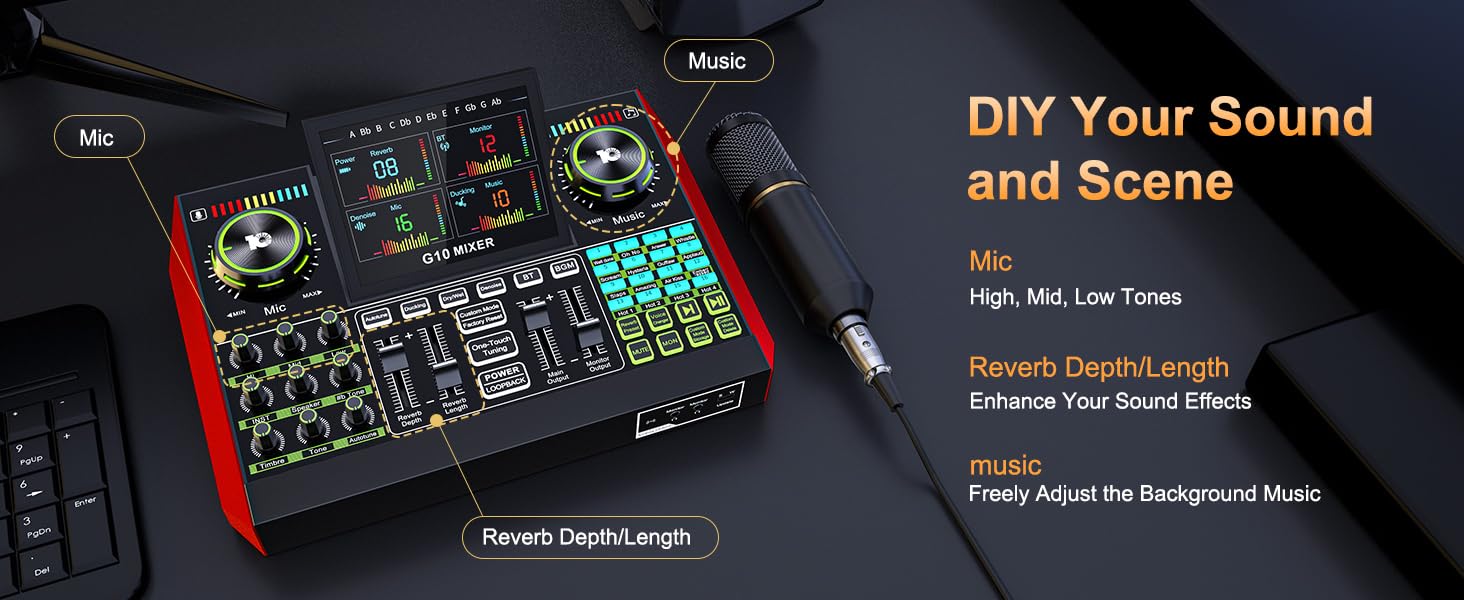 audio mixer sound board live sound card sound mixer music mixer podcast mixer