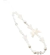 Kryoflare Phone Wrist Strap Beaded, Pearl Butterfly Cell Phone Charm Strap Cute Flower Lanyard fo...
