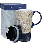 Topadorn Ceramic Travel Mug Coffee Cup with Sealed Lid &amp; Gift Box, 17 OZ Coffee Mug for Latte &amp; H...