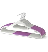 MLKJHHI 20 Pack Heavy Duty Plastic Hangers, Non Slip Clothes Hangers with Rubber Pads and 360° Ho...