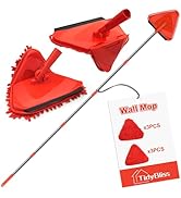 TidyBliss Wall Cleaning Mop with Long Handle 80”, Ceiling Duster Scrubber with 360° Swivel Collap...