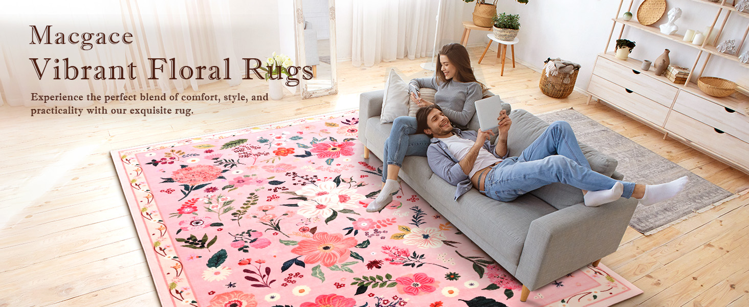Pink Floral Rug