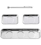 Rechabite 3 Pieces Magnetic Trays with 5LBs Telescoping Magnetic Pick-up Tool Set, 8.9" and 2 Pie...