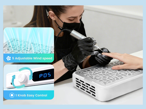 nail dust collector nail tech professional portable vacuum quiet fan gel vent filter women 