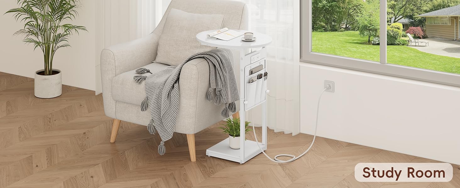 c shaped end table