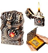 NINSI Refillable Kerosene Lighter - Vintage Dragon Design, Windproof Soft Flame Trench Lighter fo...