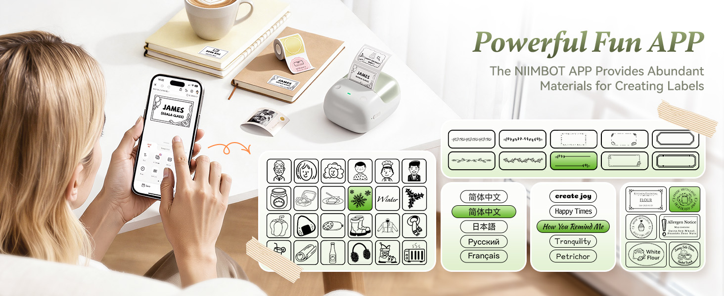 NIIMBOT B2 Pro Bluetooth Sticker Printer with Fun APP