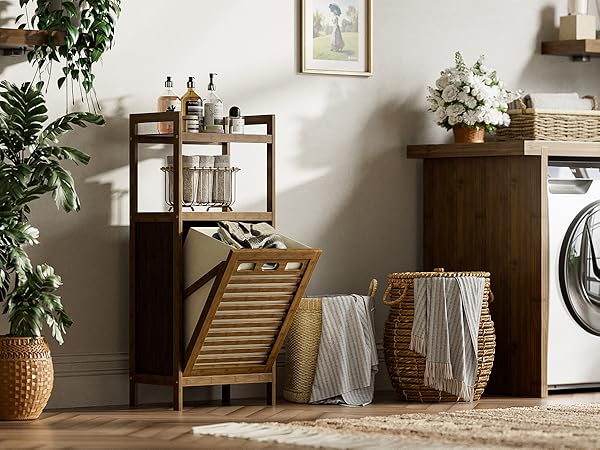laundry room hamper cabinet white