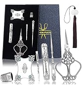 SHWAKK Embroidery Scissors Kit, Vintage Scissors with European Style, Vintage Sewing Kit for Craf...