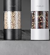 FORLIM Electric Salt and Pepper Grinder Set, USB Rechargeable, Automatic Salt Pepper Mill Grinder...