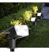 Solar Spot Lights Outdoor Waterproof, 4 Pack Solar Powered Garden Lights, 59 LED 4 Lighting Modes...