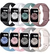 Brigtlaiff 8 Pack Bands Compatible with Apple Watch Band 38mm 40mm 41mm 42mm 44mm 45mm 46mm 49mm ...