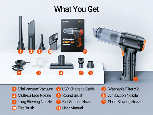 mini car vacuum sealight portable compact car vacuum wireless handheld car vacuum cleaner