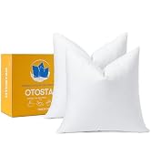 OTOSTAR Pack of 2 Down and Feather Throw Pillow Inserts, 28 x 28 Soft Fluffy Square Pillow Insert...