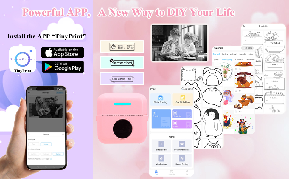 "TinyPrint" APP for Mini Inkless Printer