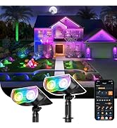 Linkind Smart Solar Spot Lights Outdoor SL5C, Solar Lights Outdoor Spotlight Color Changing APP/V...