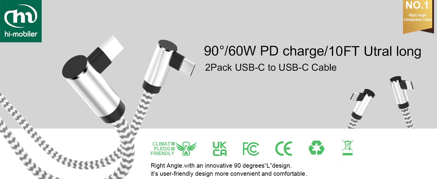 2pack 10ft usb c to c cable