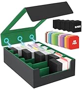 AOBOPLE 5 Rows Trading Card Storage Box,3900+ Card Deck Case for Trading Cards with 48 Pcs Colorf...