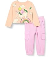 Essentials Girls and Toddlers' Long Sleeve T-Shirt and Pull on Pants Set
