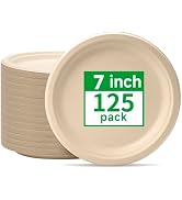 Disposable Paper Plates 7 Inch [125 Pack] Brown