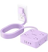 Extension Cord with Multiple Outlets, SMALLRT Flat Plug Power Strip, 6.5FT Power Strips with Surg...