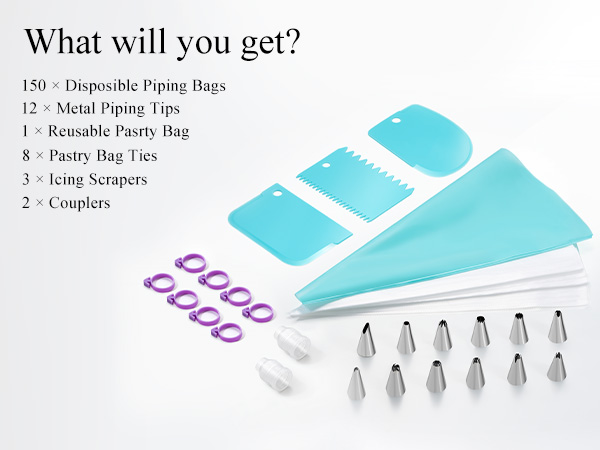 piping bags and tips set