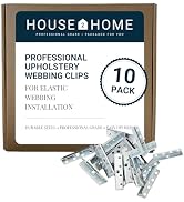 House2Home Metal End Clips for Rubber Webbing, Upholstery Repair for Sofa Chair Furniture, Includ...