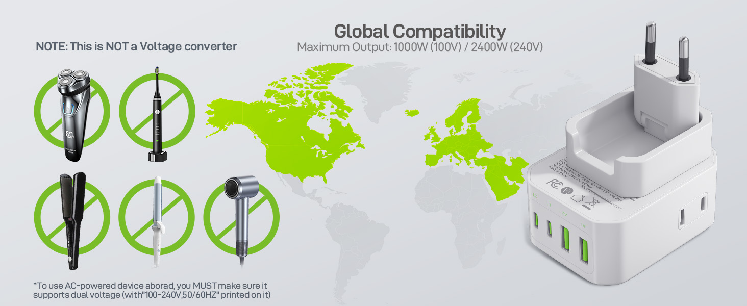 european travel plug adapter charger travel essentials for men women girl