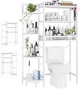 Roxibelt K1 Heavy Duty 7-Tier Over The Toilet Storage(With Basket and Paper Hook)Freestanding Abo...