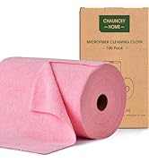 CHAUNCEY HOME Roll of Microfiber Cleaning Cloth –100 Pack, Tear Away Microfiber Towels, Reusable,...
