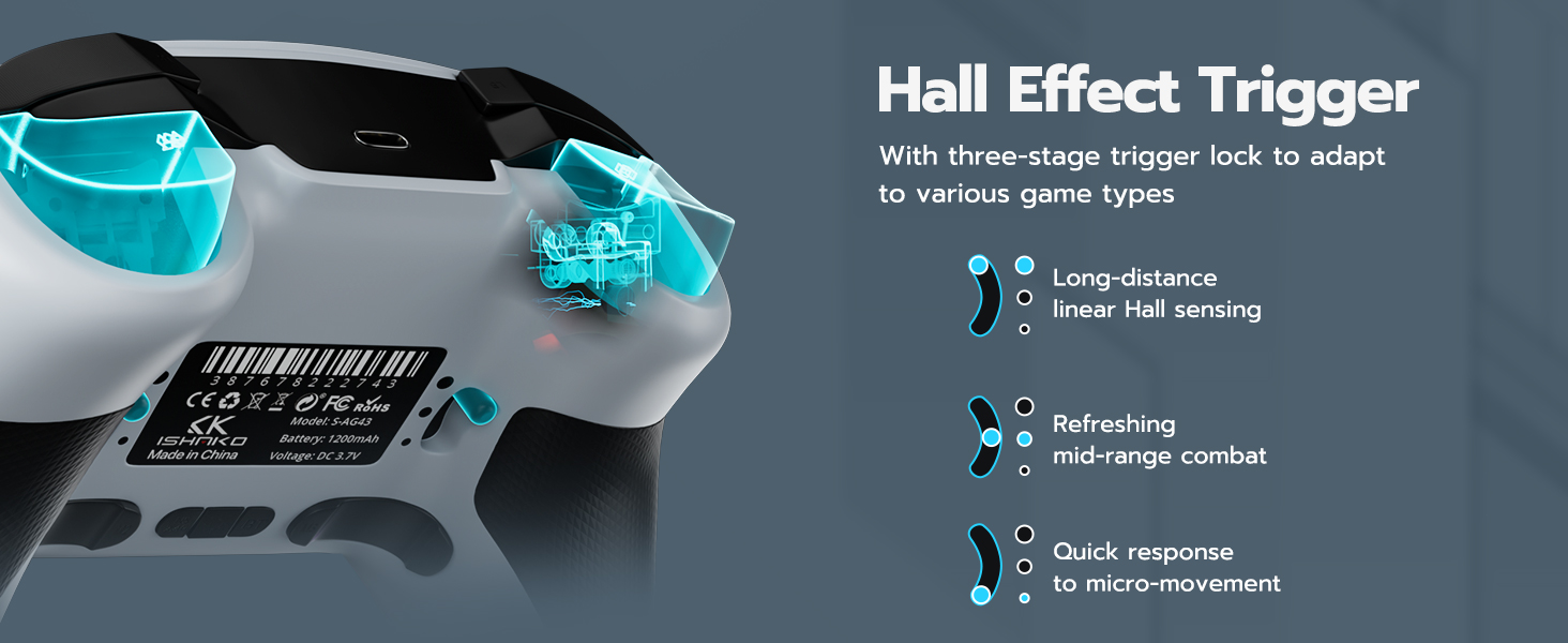 Three-stage Hall effect triggers