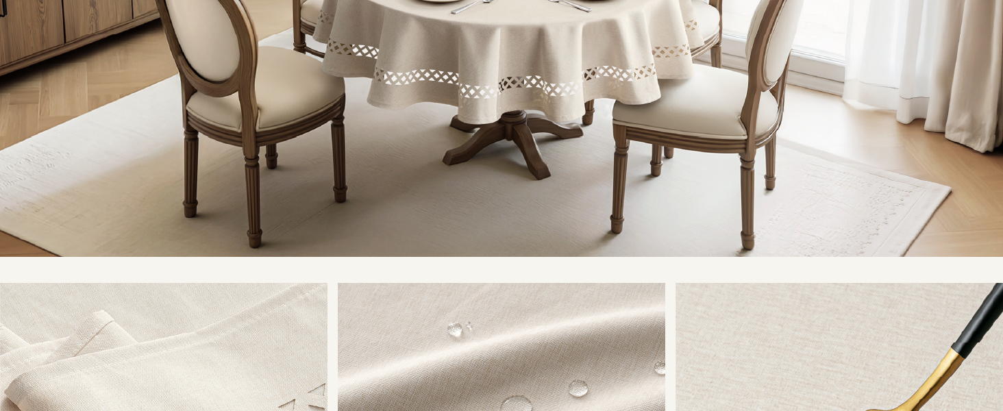 MIULEE Rectangle Linen Polyester Tablecloth