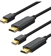 UV-CABLE Mini DisplayPort to HDMI Cable 2-Pack, 6 Feet, Mini DP (Thunderbolt 2) to HDMI Cable 6ft...