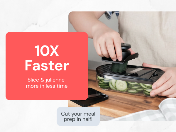 Prep faster with the Fullstar 4 in 1 Daily Mandoline Slicer