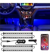 Nilight Car Interior Lights with APP Control 16 Million RGB Colors Strip Lights with Music Sync M...