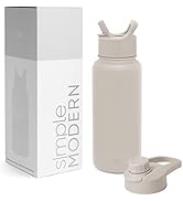 Simple Modern Water Bottle with Straw and Chug Lid Vacuum Insulated Stainless Steel Metal Thermos...