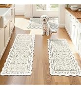 Yamaziot Anti Fatigue Kitchen Rugs Set of 3 - Boho Non Slip Waterproof Kitchen Mats for Floor, Bo...