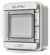 QILIPSU 6 Way DIN Rail Circuit Breaker Box UL94-V0 PC/ABS IP65 Waterproof Distribution Enclosure ...