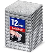 Wangjinpeng 12 pcs Non-Scratch Multipurpose Steel Wire Dishcloths - Reusable Quick-Dry Odor-Free ...