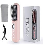 LAMA Cordless Hair Straightener Brush - Portable Hair Brush - 20s Fast Heating - 130 Million Plas...