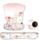 AIMSA Keyboard Wrist Rest and Mouse Pad with Wrist Support Set, Memory Foam Ergonomic Non-Slip Ru...