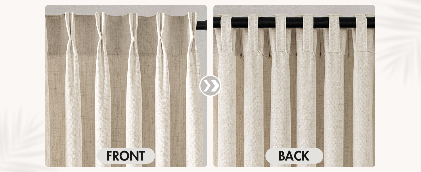 pleated curtains 4 panels