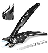 Wide Jaw Opening Anti-Splash Slanted Nail Clipper, Fingernail and Toenail Clippers Clippers for I...