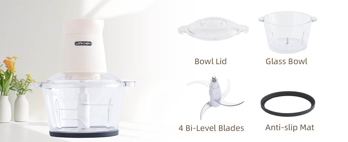 Food Processor with Glass Bowl 