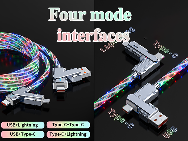 4-in-1 RGB Flowing Charging Cable
