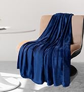 Flannel Fleece Throw Blanket Navy Blue,Super Soft Cozy Blanket for Couch Sofa Bed.Plush Microfibe...